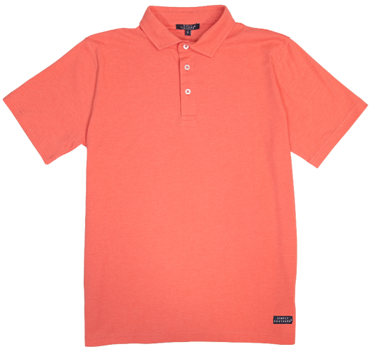 577- Mens Simply Southern Coral Polo Shirt