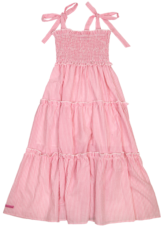 1796- Pink Sear Sucker Dress by Simply Southern