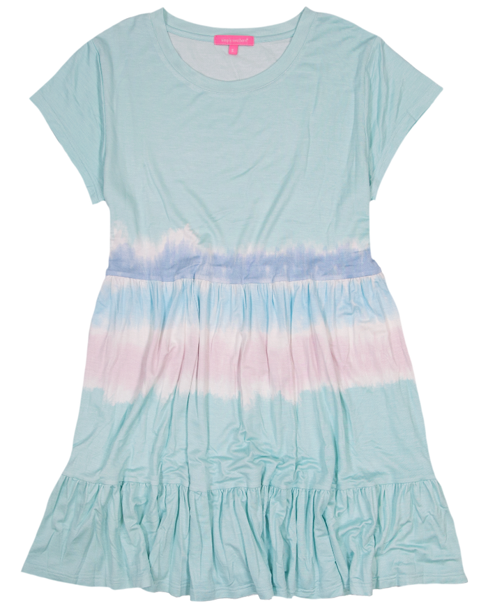 1657- Blue Tie Dye Tier Tank Dress by Simply Southern