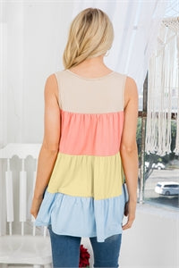 6009- Neutral Color Block Tank Top [MOMMY & ME]