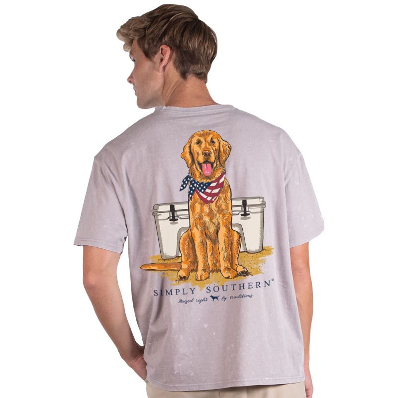 7548- Mens Golden Doodle w/ Cooler Simply Southern Short Sleeve T-Shirt