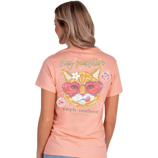 7534- Stay Pawsitive Simply Southern Short Sleeve T-Shirt