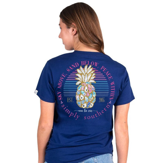 7604- Sky Above and Sand Below Simply Southern Short Sleeve T-Shirt