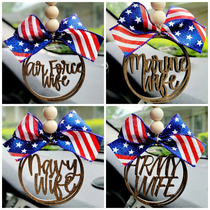 1692- Wife Military Themed Car Mirror Charms