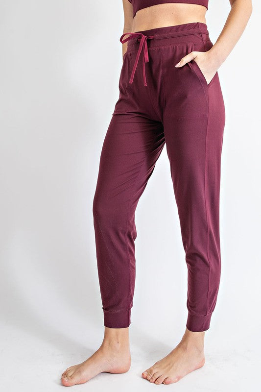 6564- Cassis Butter Soft Drawstring Jogger