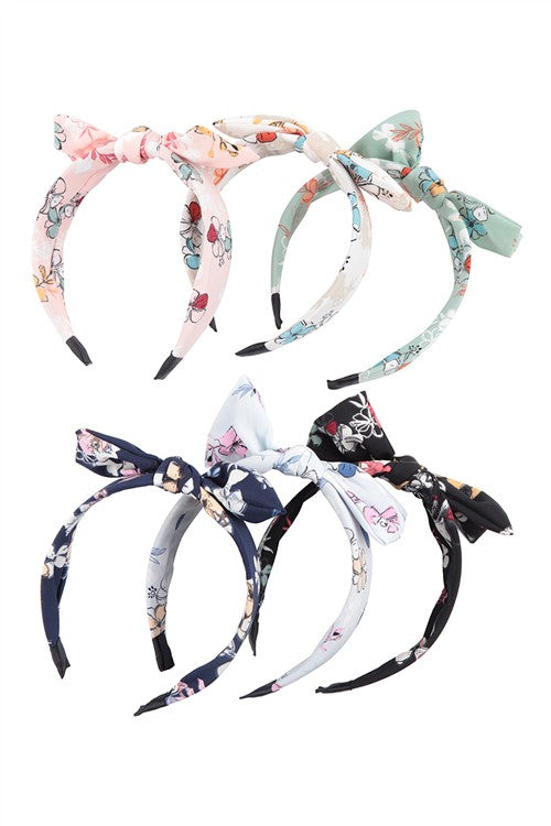 6437- Large Floral Tie Knot Headband