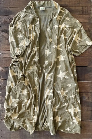 6304- Star Gazer Duster - Vintage Olive