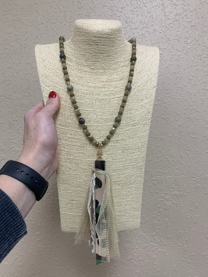 361- Camo Tassel Necklace