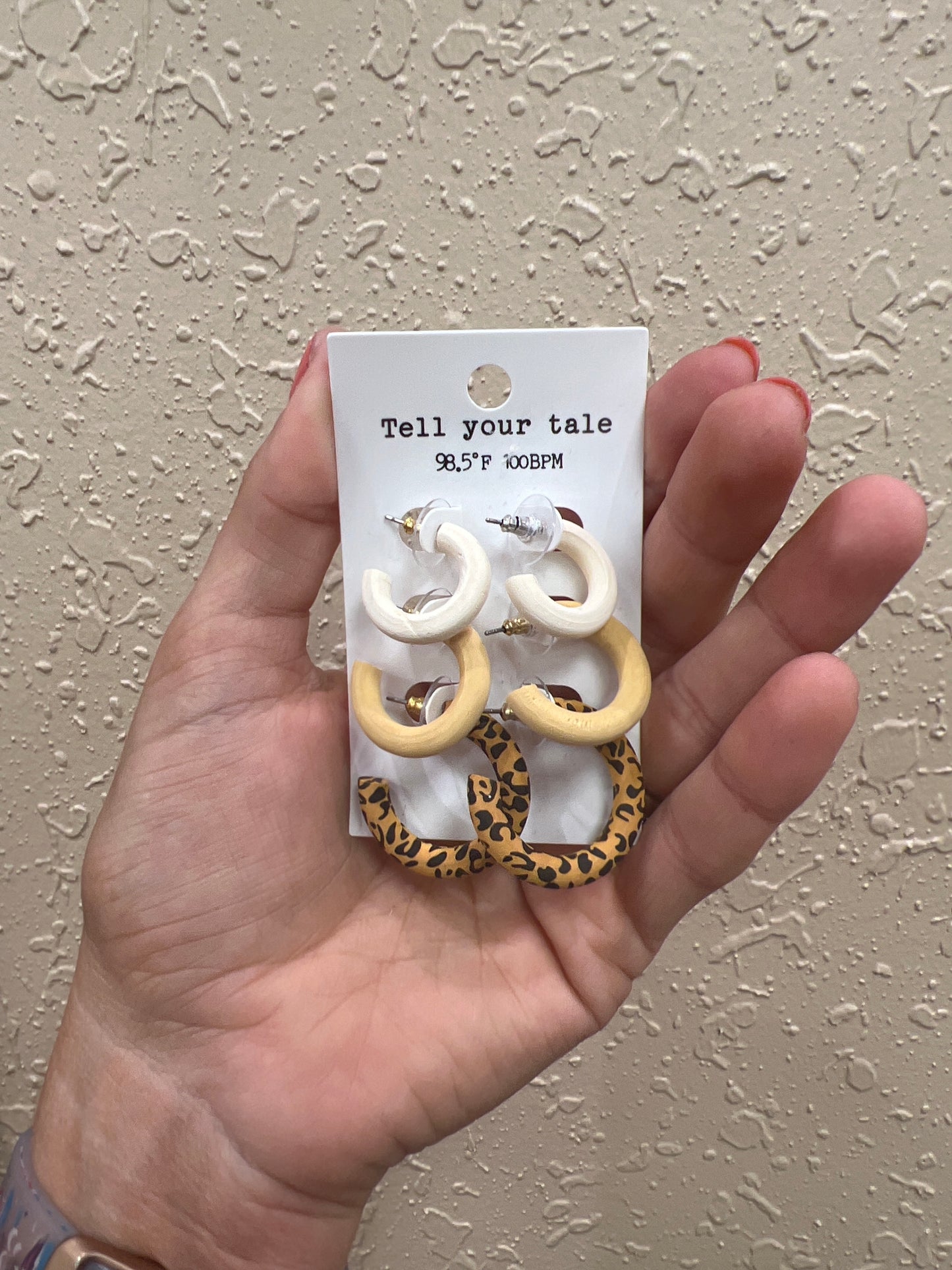 6632-Leopard Mix Hoop 3 Pack Earrings