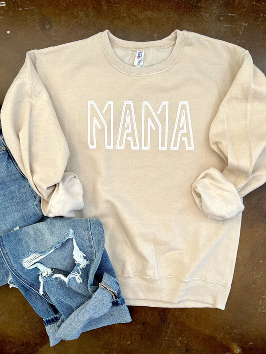 6149- Tan Liner Mama Sweatshirt