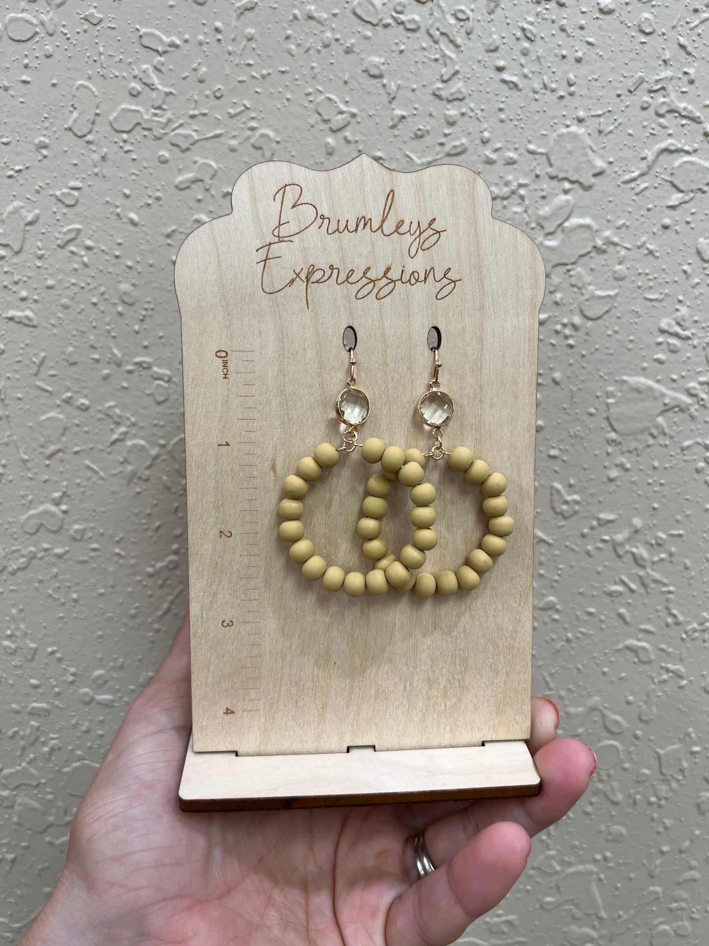 6612- Mustard Clay Hoop Earrings