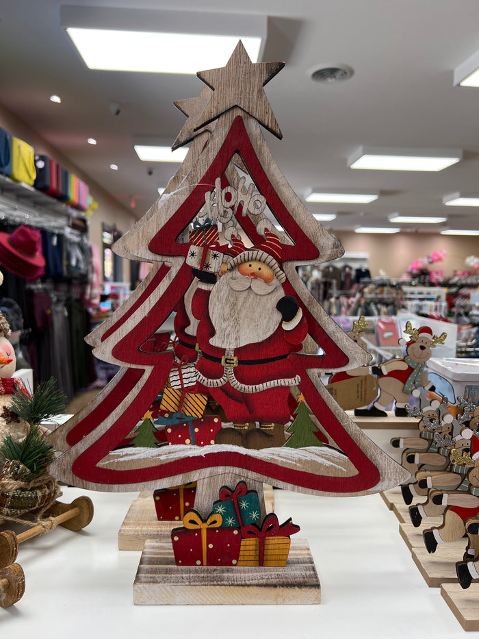 6800- Santa Star Wooden Tree Decor