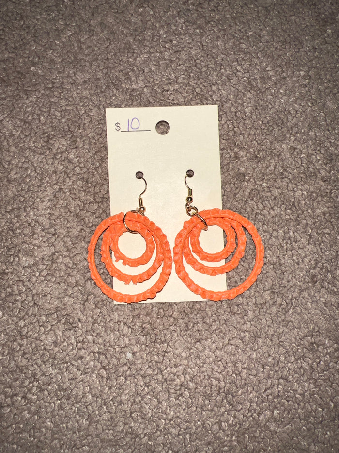 7903- Orange Multi Hoop Earrings