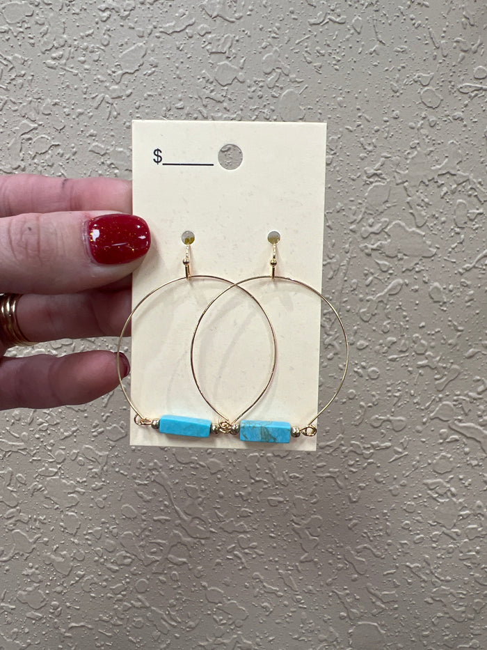 7515- Gold Hoop w/ Turquoise Detail