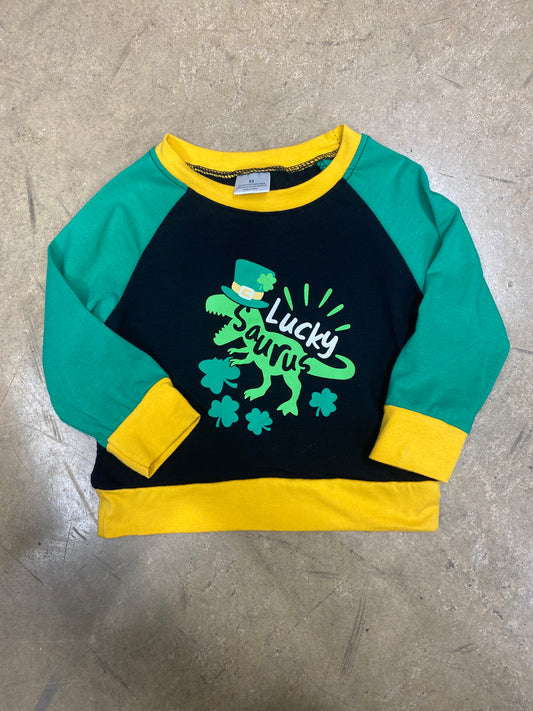 779- Boys Luckysaurus Raglan Tee