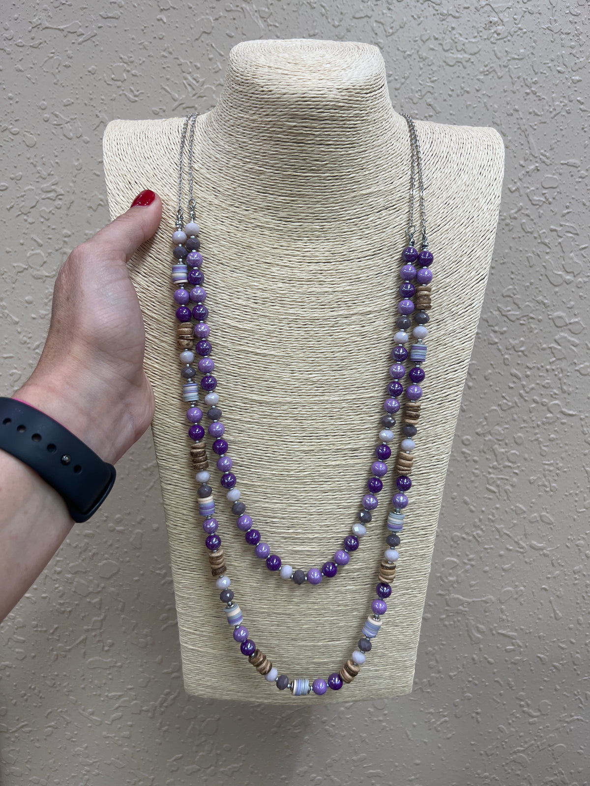 1851- Purple Double Layer Necklace