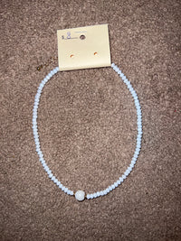 7915- Beaded Choker Necklace w/ Accent Bead Detail [PICK COLOR]