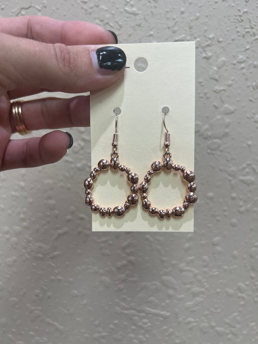 6774- Rose Gold Circle Dot Earrings