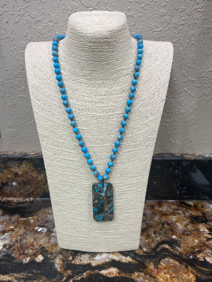 7540- Turquoise Stone Necklace