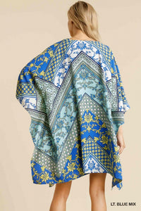 1174- Umgee Blue Mixture Open Front Kimono