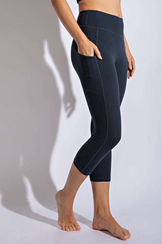 312- Nocturnal Navy Capri Double Pocket Leggings