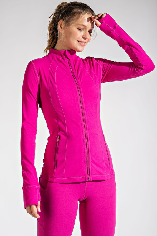 6561- Raspberry Butter Soft Athletic Jacket