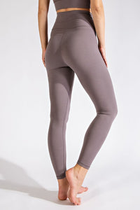 527- Smoky Grey V Waist Full Length Leggings