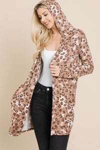 1653- Taupe Leopard Knit Cardigan